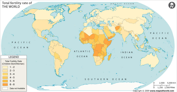 Birth rates and fertility rates - Geography